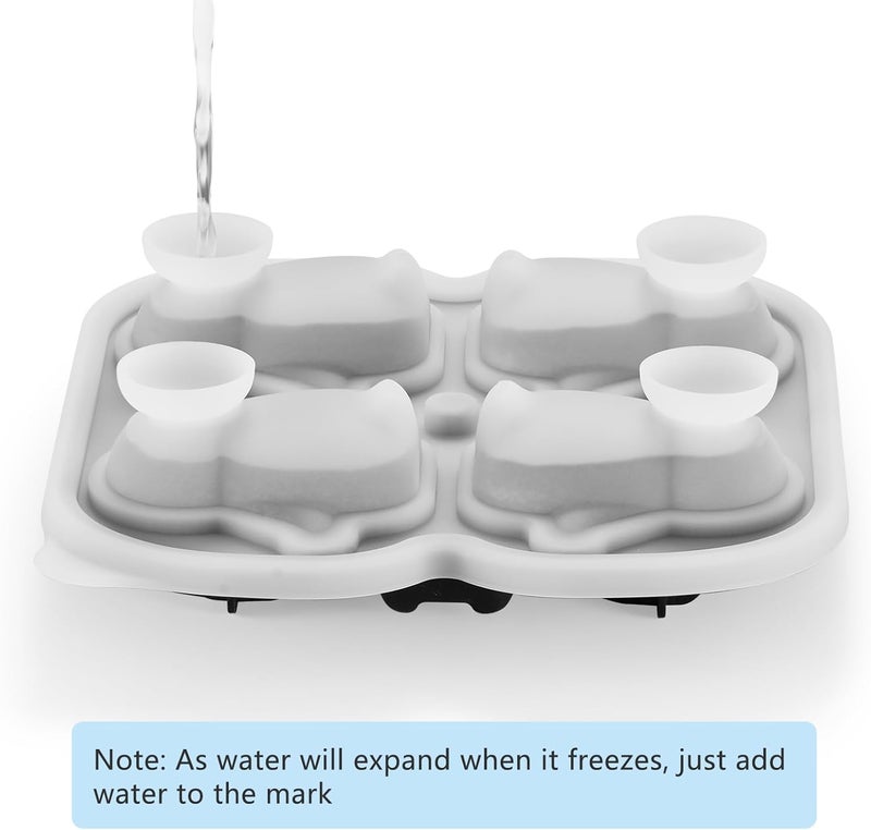 ACOOKEE Penguins Ice Cube Tray Fun Shapes, Odd Novelty Cute Penguin Gifts, 2.2" Large Silicone Whiskey Ice Mold for Cocktails,Bourbon,Brandy, w/Funne - Image 3